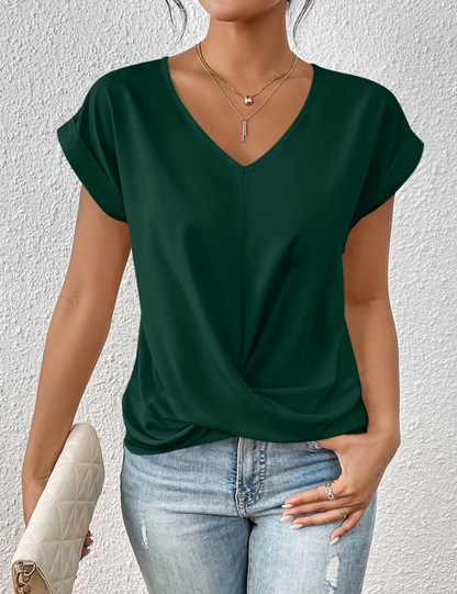 Kamila | Modern T-shirt met Vrouwelijke V-Hals 1+1 GRATIS
