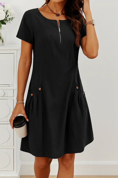 Nathalie | Comfortabele zomerjurk met stijlvolle ritssluiting