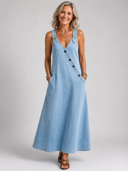 Nina | Comfortabele maxi spijkerjurk ZOMER SALE