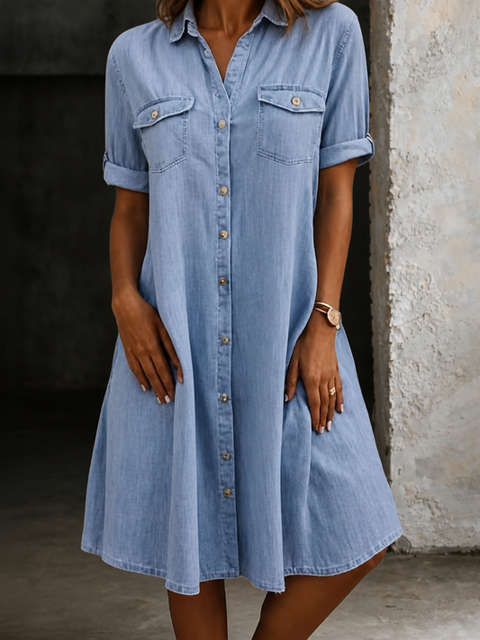 Alessia | Casual denim midi-jurk