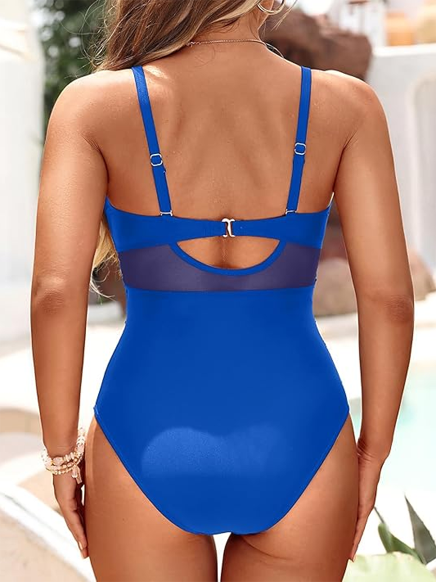CIRENA | Eénstuk Badpak met Transparante Accenten en Elegante Corrigerende Pasvorm