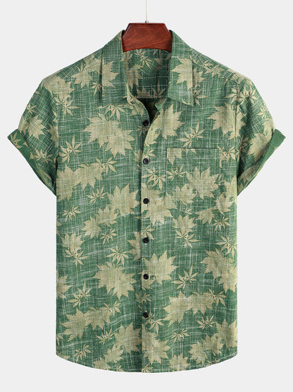 Renzari | Katoenen Hawaii Overhemd met Korte Mouwen
