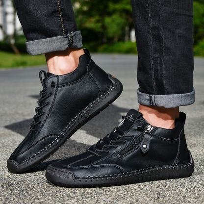 SAVERIO | Nubuckleder Schoenen met Rits voor Mannen