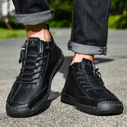 SAVERIO | Nubuckleder Schoenen met Rits voor Mannen