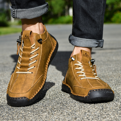 SAVERIO | Nubuckleder Schoenen met Rits voor Mannen