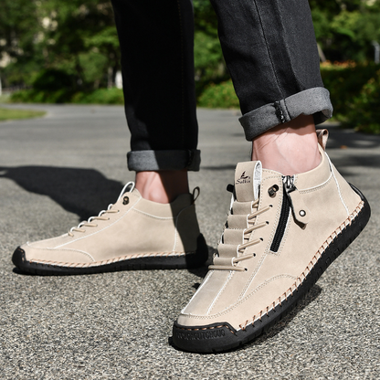 SAVERIO | Nubuckleder Schoenen met Rits voor Mannen