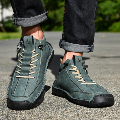 SAVERIO | Nubuckleder Schoenen met Rits voor Mannen