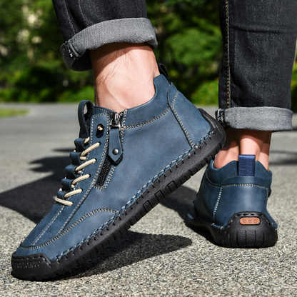 SAVERIO | Nubuckleder Schoenen met Rits voor Mannen