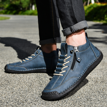 SAVERIO | Nubuckleder Schoenen met Rits voor Mannen