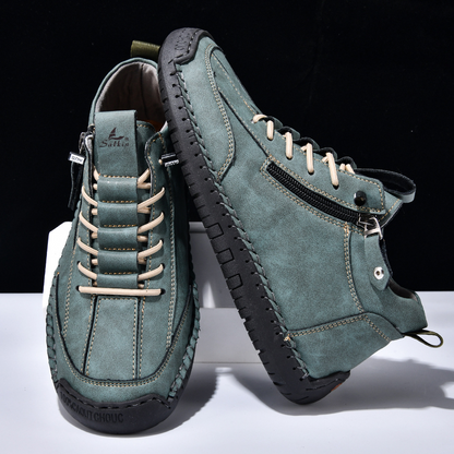 SAVERIO | Nubuckleder Schoenen met Rits voor Mannen