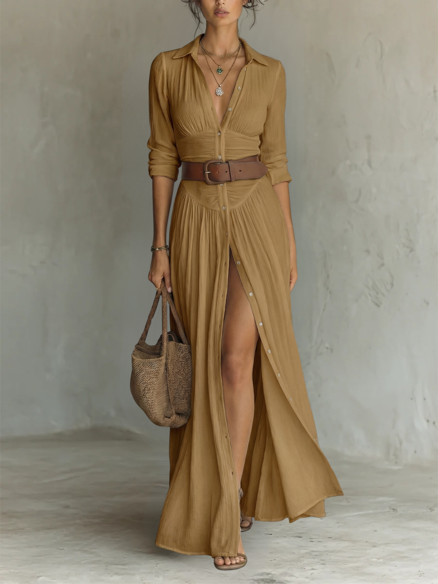 Celestine | Maxi Jurk met Lange Mouwen