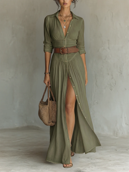 Celestine | Maxi Jurk met Lange Mouwen