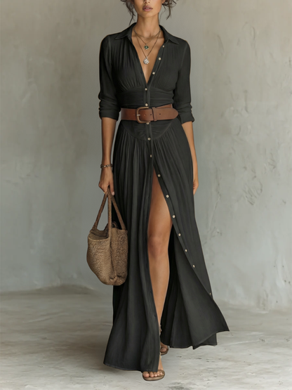 Celestine | Maxi Jurk met Lange Mouwen