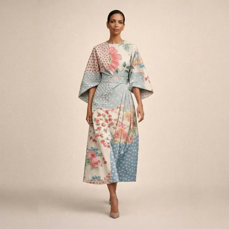 Aurélia | Midi-jurk met bloemenprint en geaccentueerde taille
