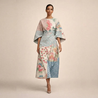 Aurélia | Midi-jurk met bloemenprint en geaccentueerde taille