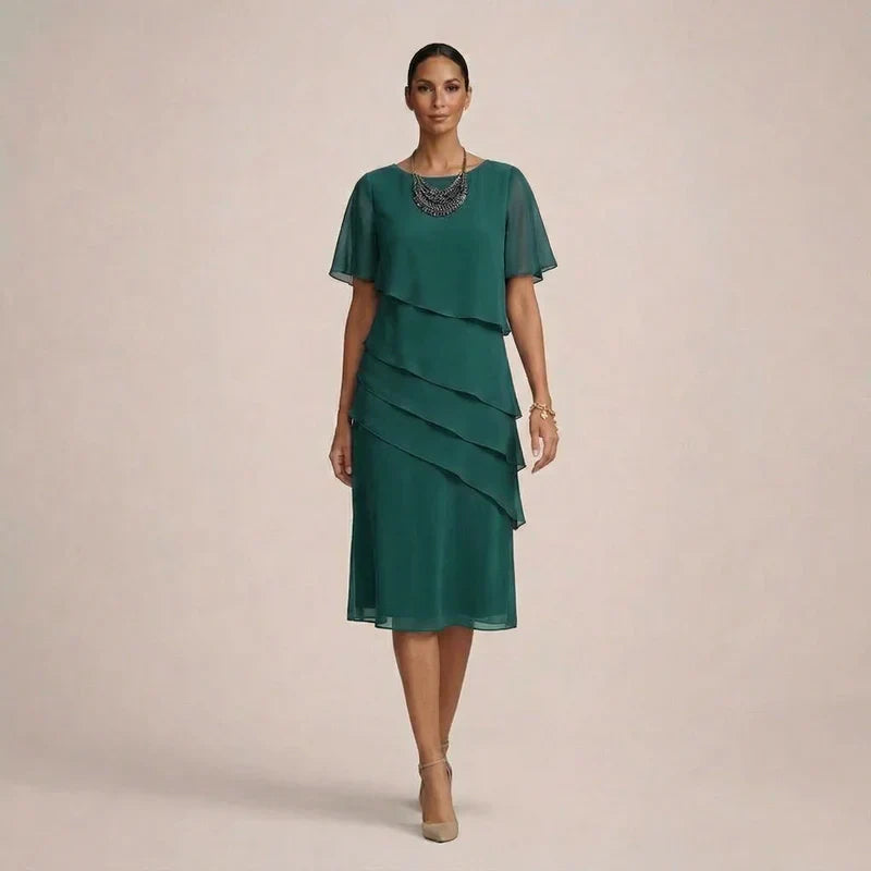 Elena | Elegante jurk met ruches en flatterende pasvorm