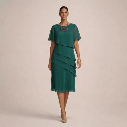 Elena | Elegante jurk met ruches en flatterende pasvorm