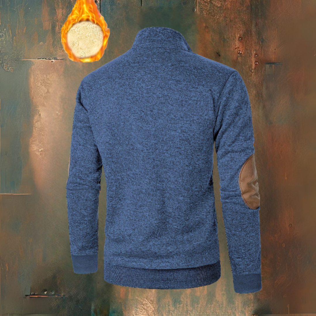 LEANDRO | Warme fleece trui met knoopsluiting