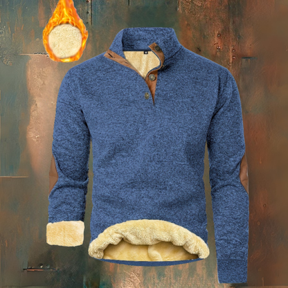 LEANDRO | Warme fleece trui met knoopsluiting