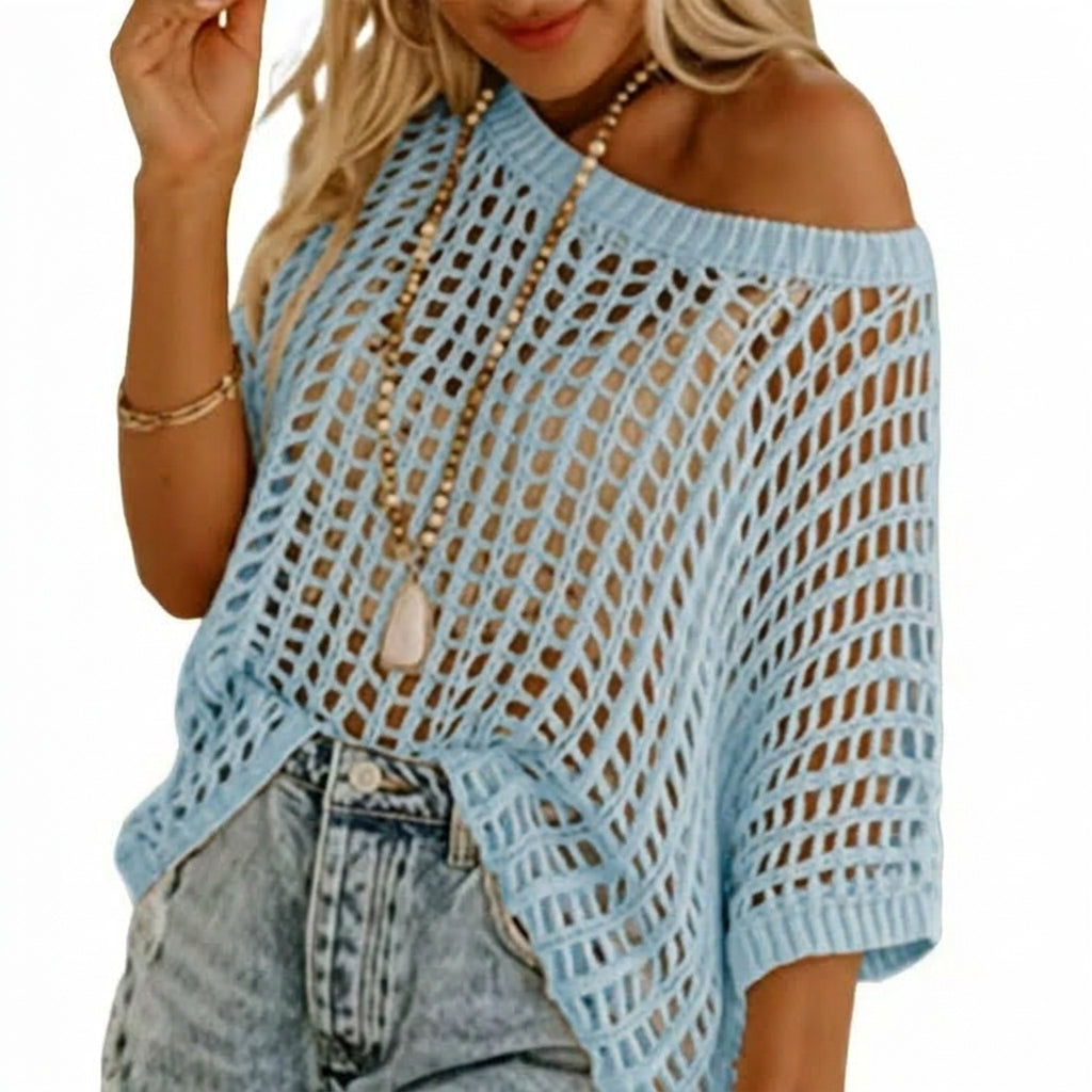 Elise – Casual gebreide zomertrui met opengewerkt design  1+1 GRATIS