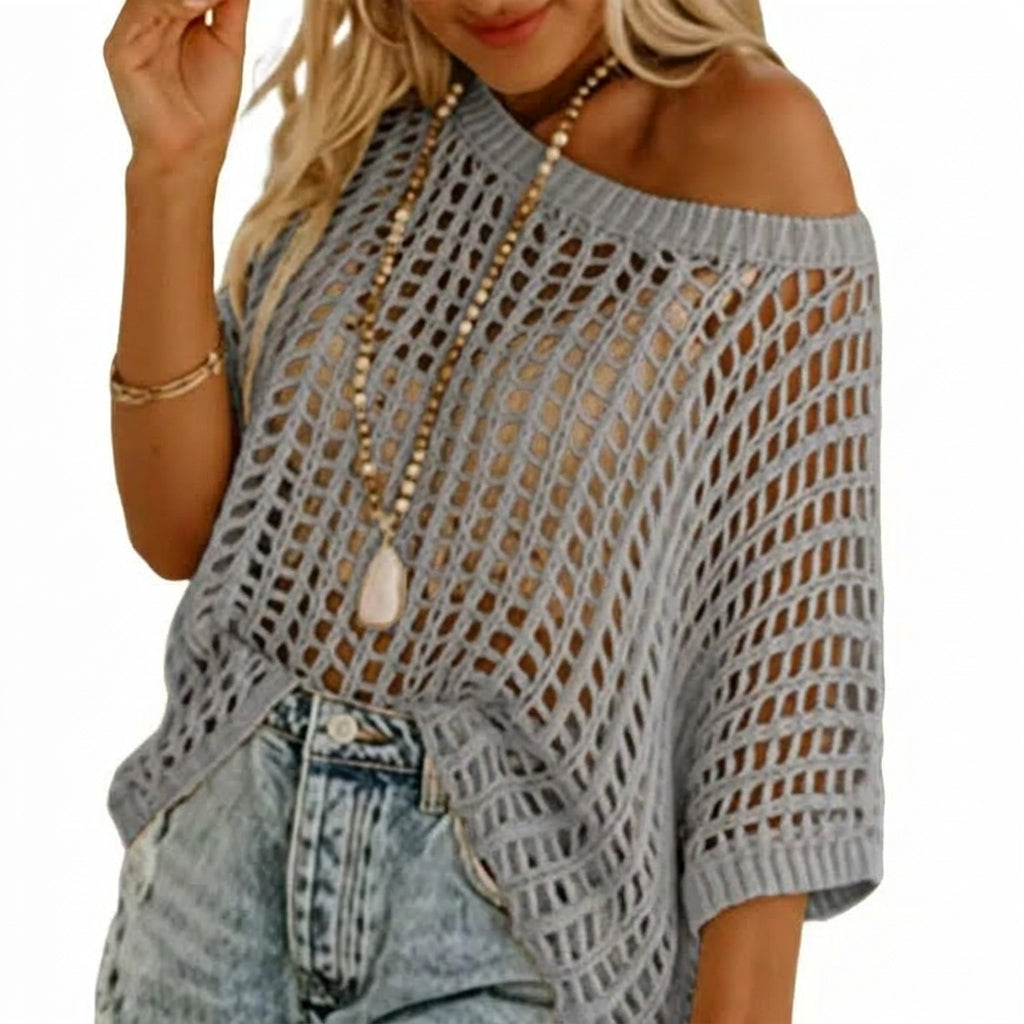 Elise – Casual gebreide zomertrui met opengewerkt design  1+1 GRATIS