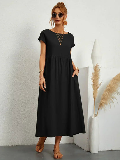 Emilie | Soepelvallende midi-jurk met tijdloze elegantie