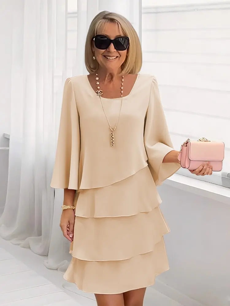 Élise | Elegante zwierjurk met ruches