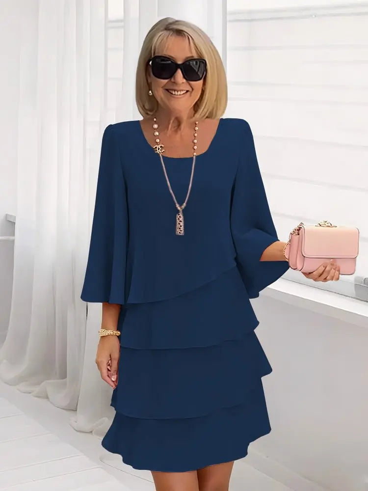 Élise | Elegante zwierjurk met ruches