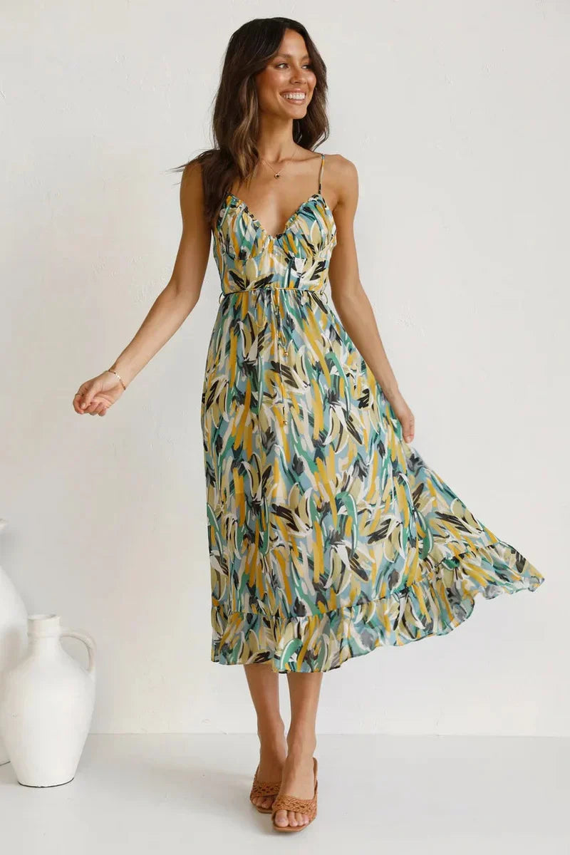 Claire | Bedrukte zomerjurk met elegante pasvorm