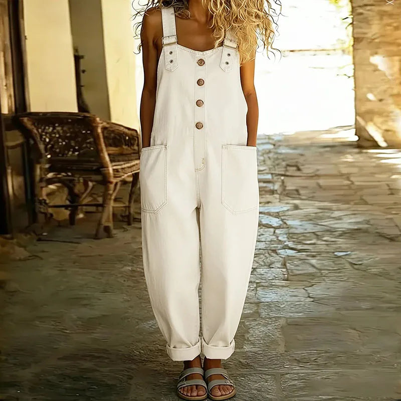 Donatella | Vintage denim jumpsuit met verstelbare schouderbanden