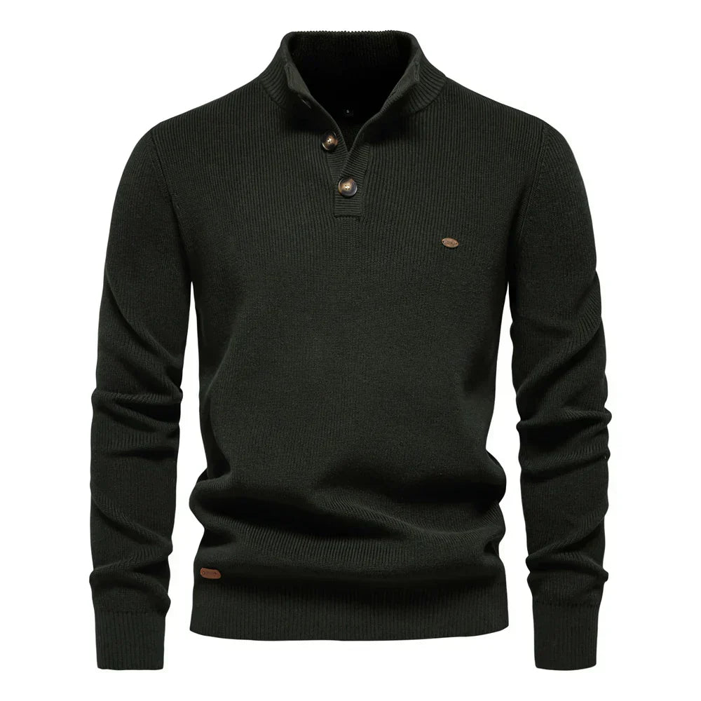 JORVIK | Herenpullover met knoopdesign