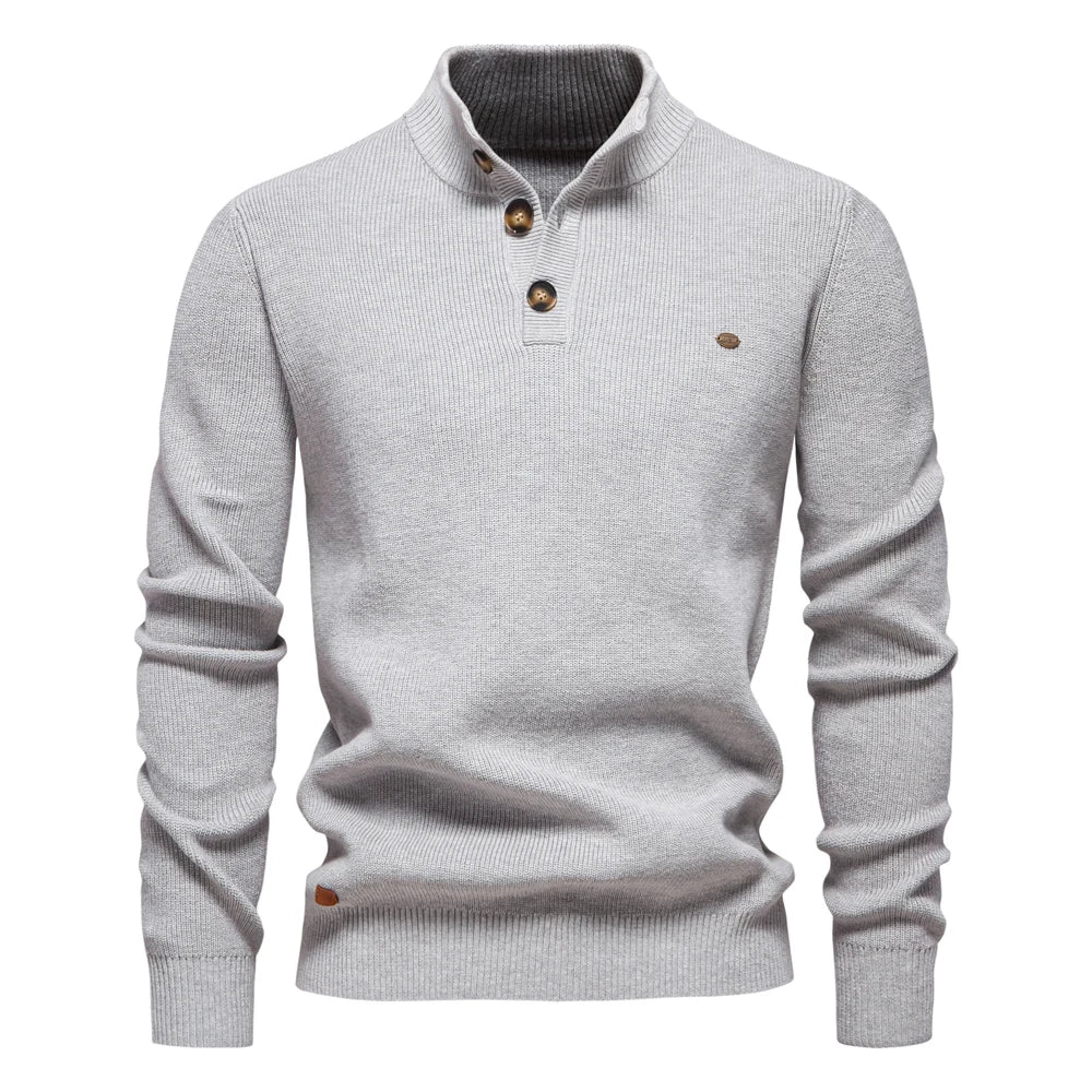 JORVIK | Herenpullover met knoopdesign