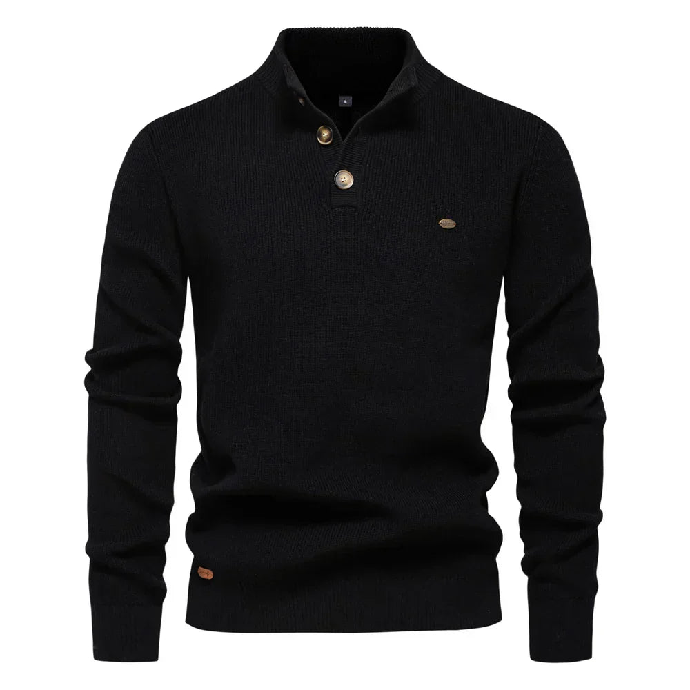 JORVIK | Herenpullover met knoopdesign