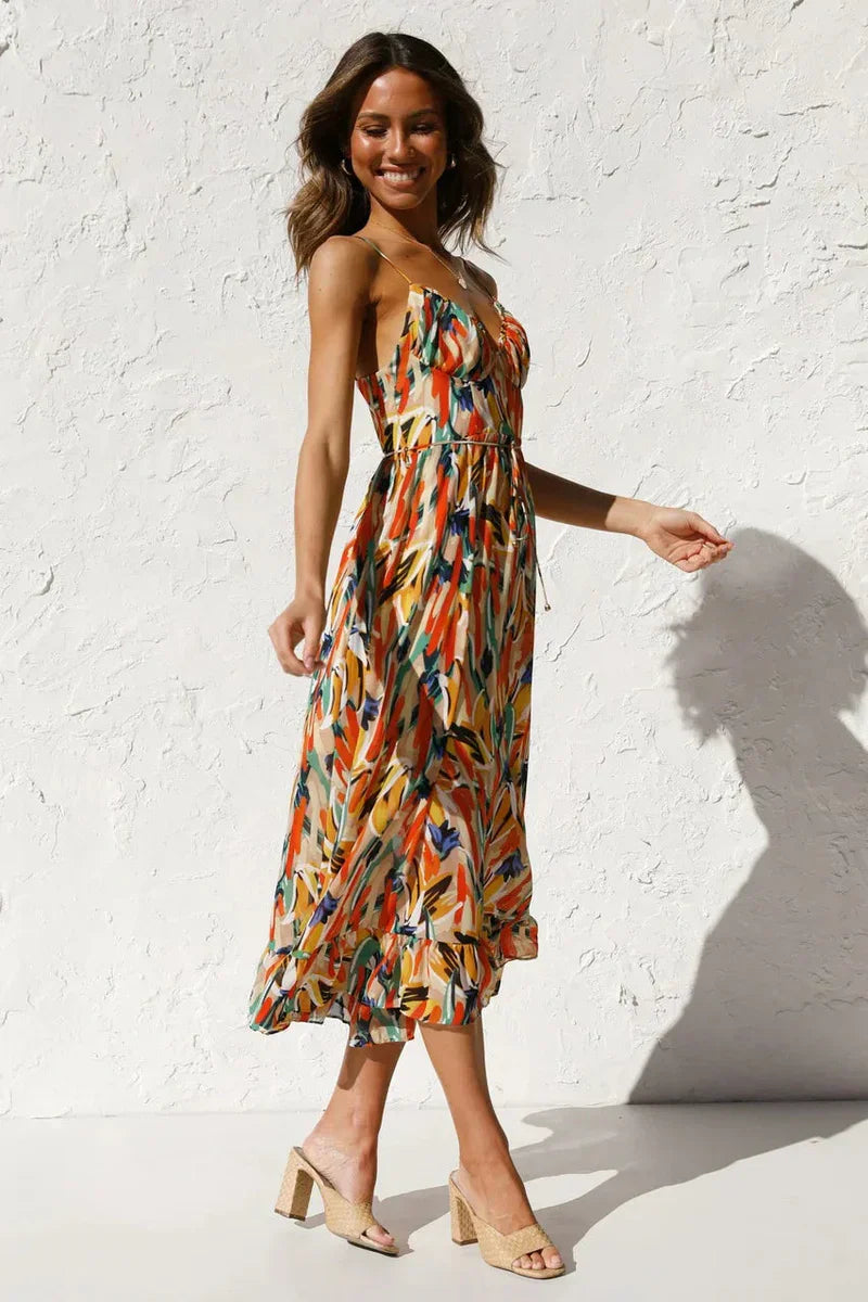 Claire | Bedrukte zomerjurk met elegante pasvorm
