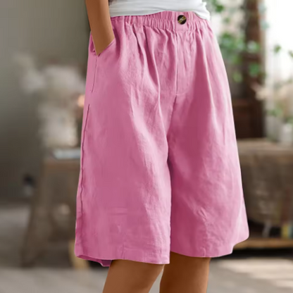 Lucia | Comfortabele linnen zomershort 1+1 GRATIS