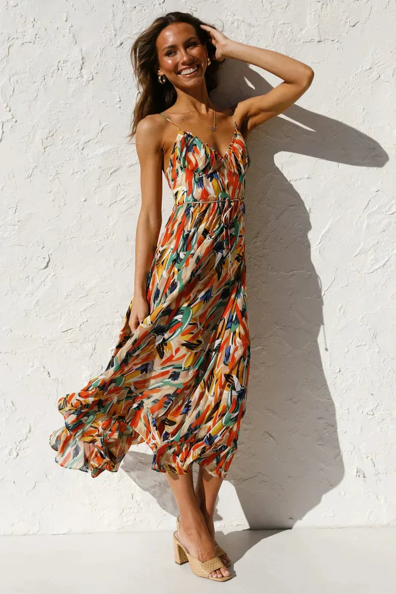 Claire | Bedrukte zomerjurk met elegante pasvorm