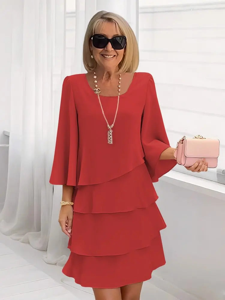Élise | Elegante zwierjurk met ruches