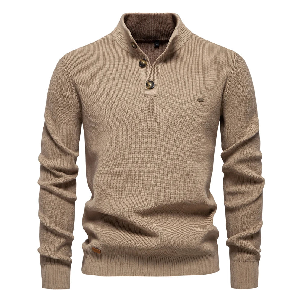 JORVIK | Herenpullover met knoopdesign