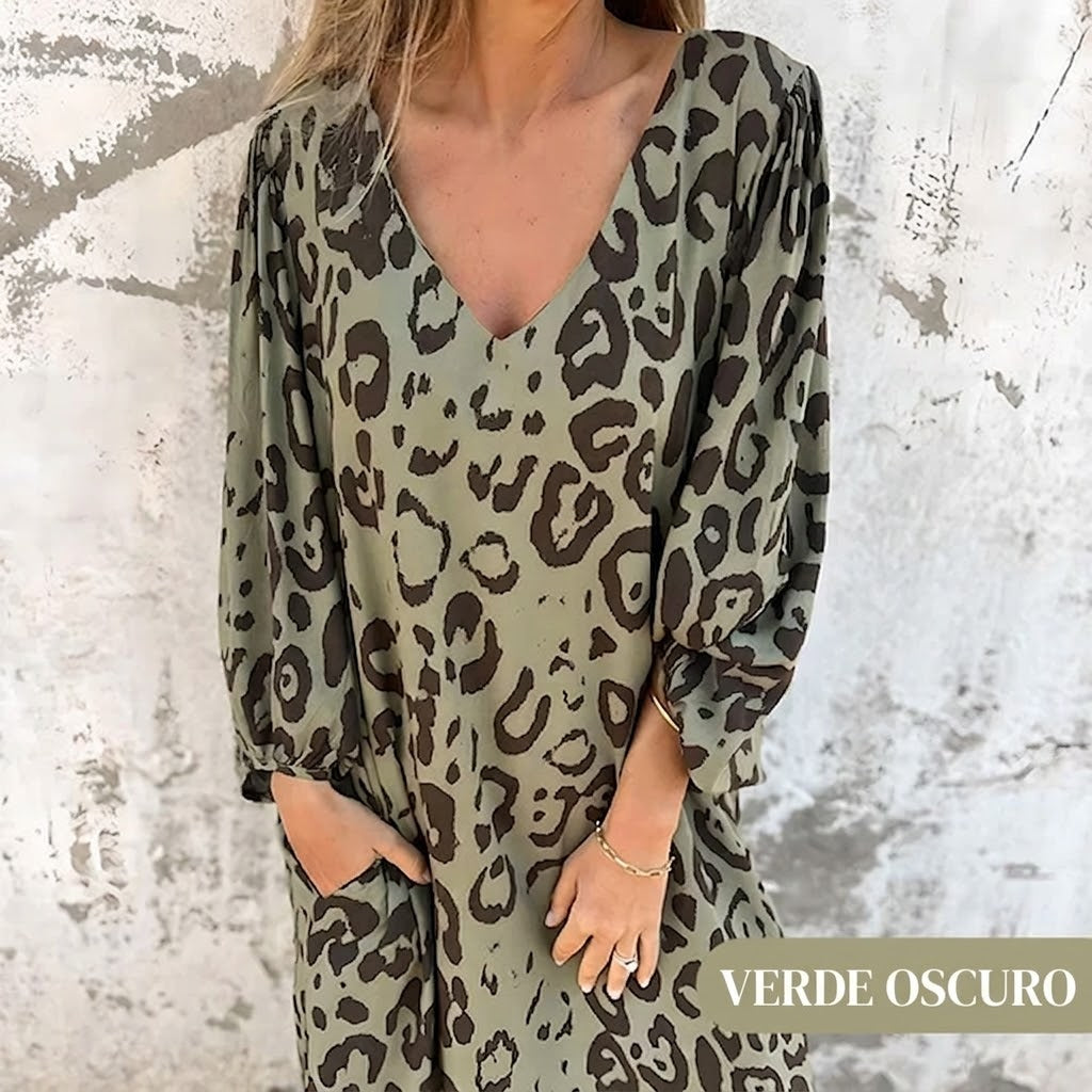Marisol | Chique Safari-jurk met luipaardprint 1+1 GRATIS