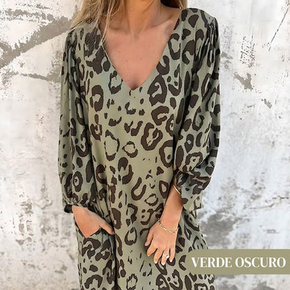 Marisol | Chique Safari-jurk met luipaardprint 1+1 GRATIS