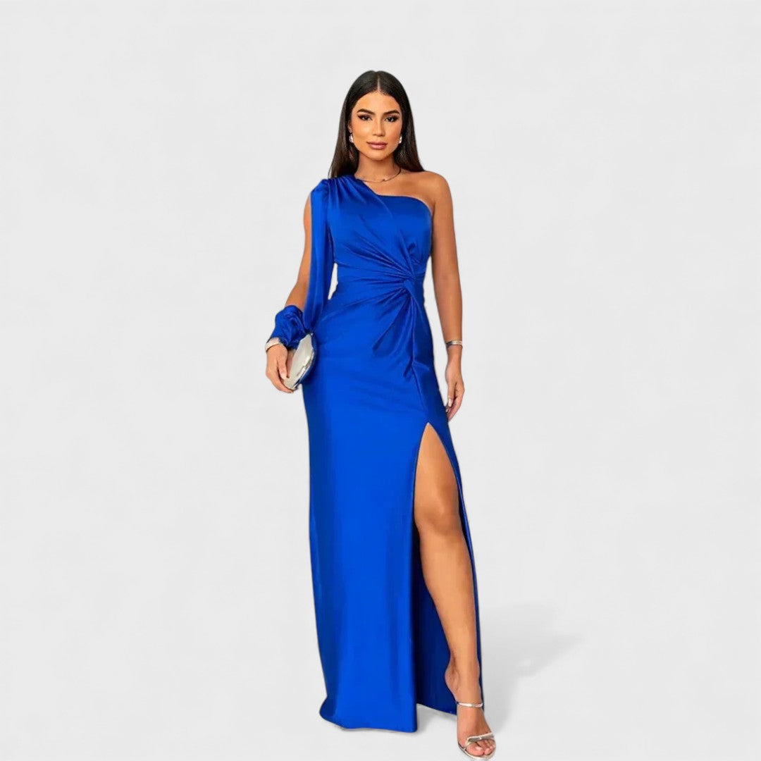 VALERIE | Elegante Maxi Jurk met One-Shoulder Pasvorm voor Avond & Feest