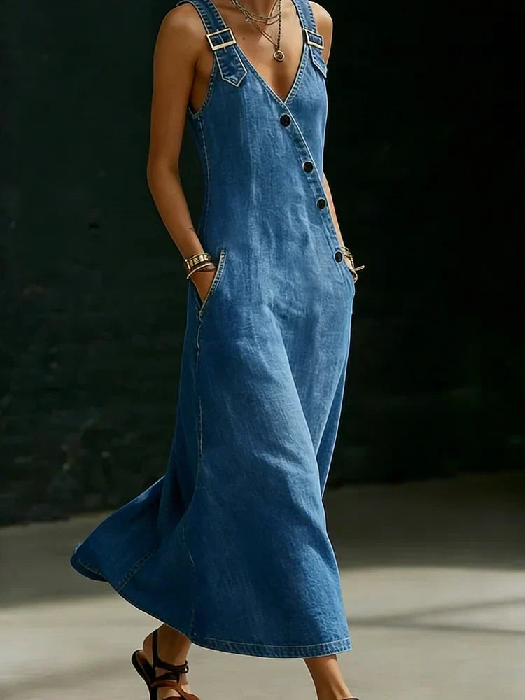 Nina | Comfortabele maxi spijkerjurk ZOMER SALE