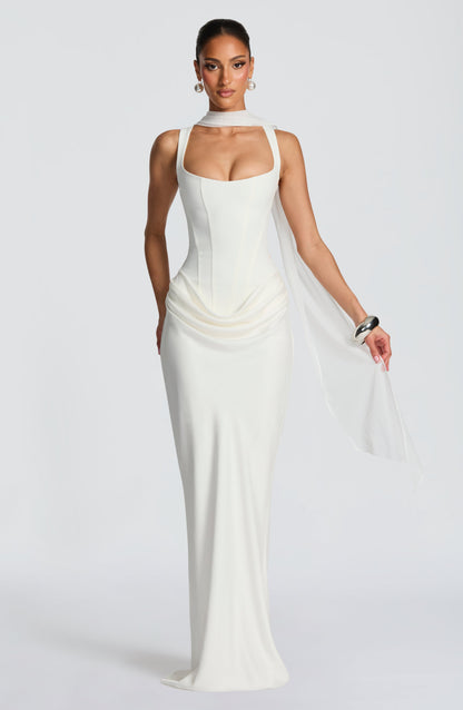 Arabella | Elegante Maxi Jurk in Ivoorwit