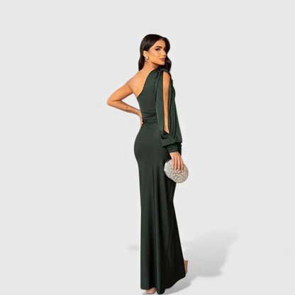 VALERIE | Elegante Maxi Jurk met One-Shoulder Pasvorm voor Avond & Feest