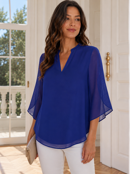 Virelle | Chiffon Blouse met V-Hals