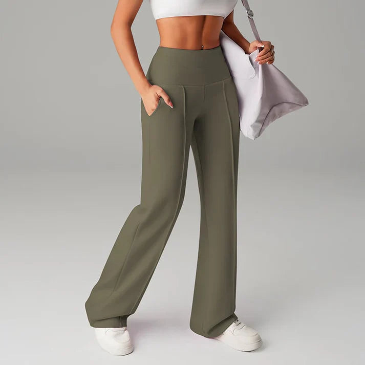 Livia – Wijde broek met rechte pijpen 1+1 GRATIS