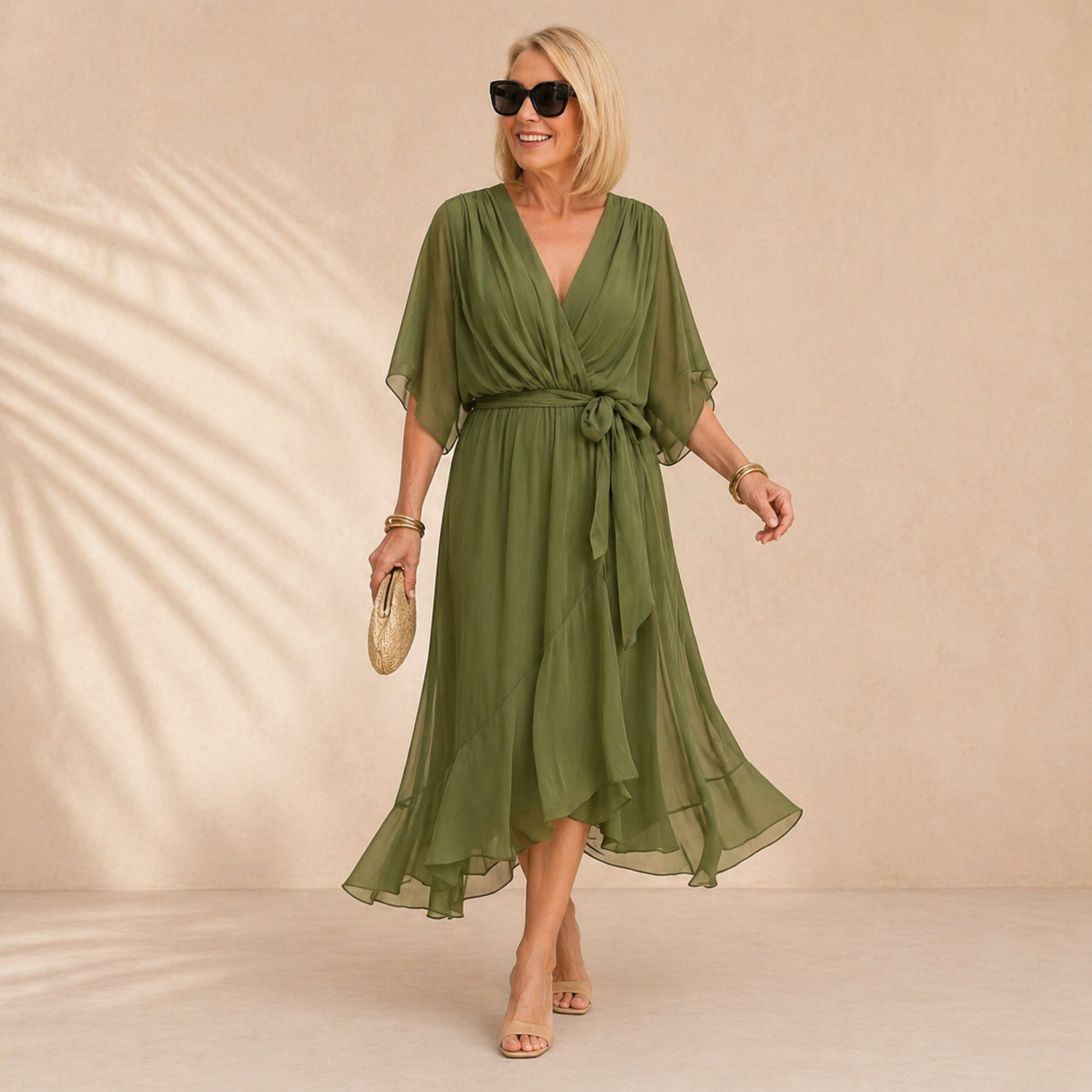 Juliette | Stijlvolle Chiffon Jurk met V-Hals