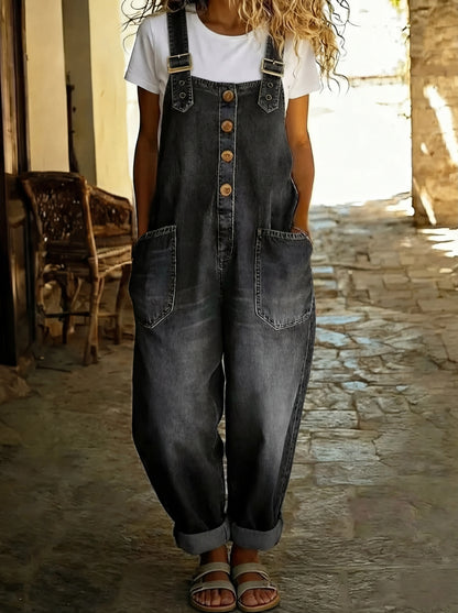 Valentina | Casual denim jumpsuit met verstelbare gesp