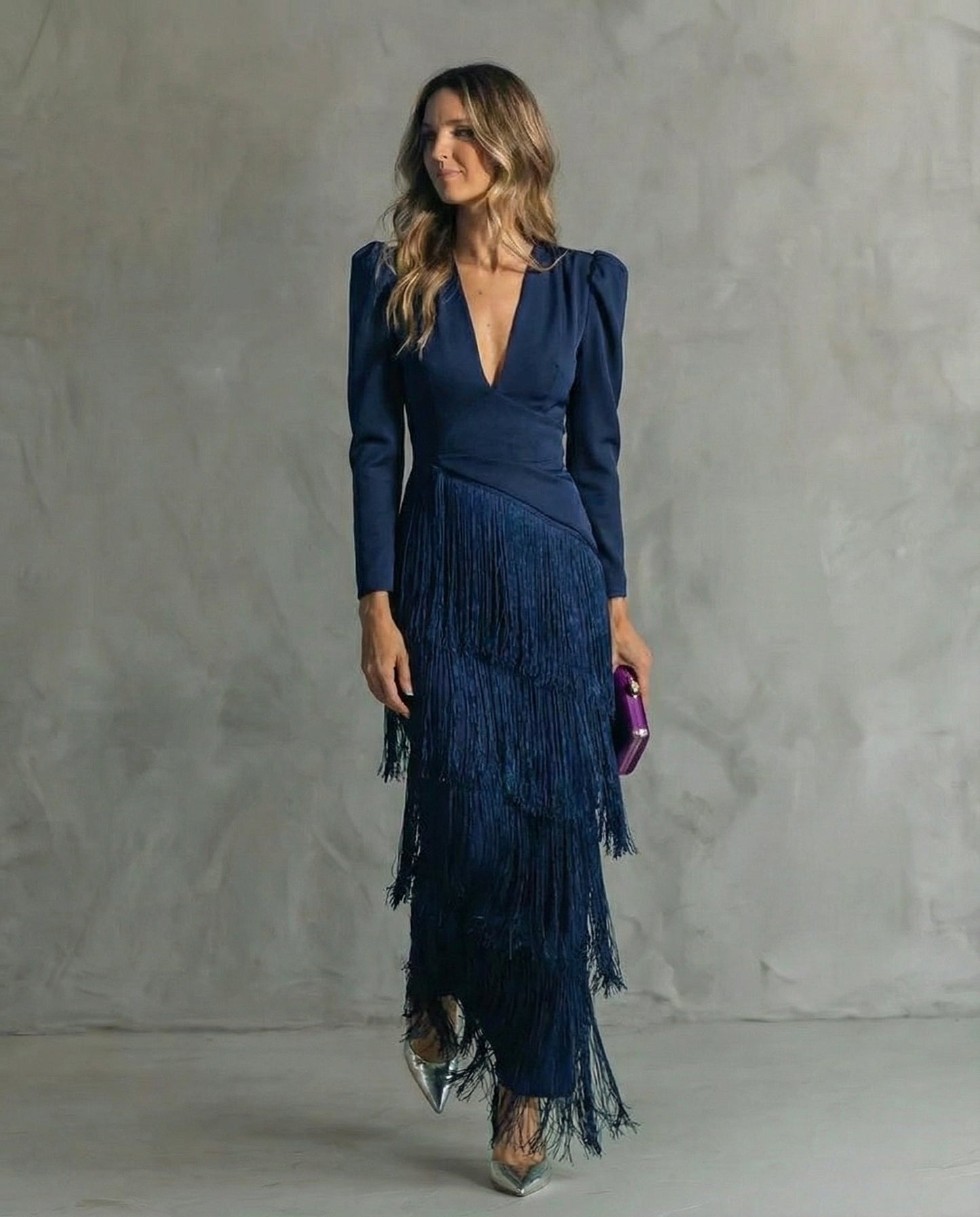 Eliora | Elegante Jurk met Franjemouwen ✨