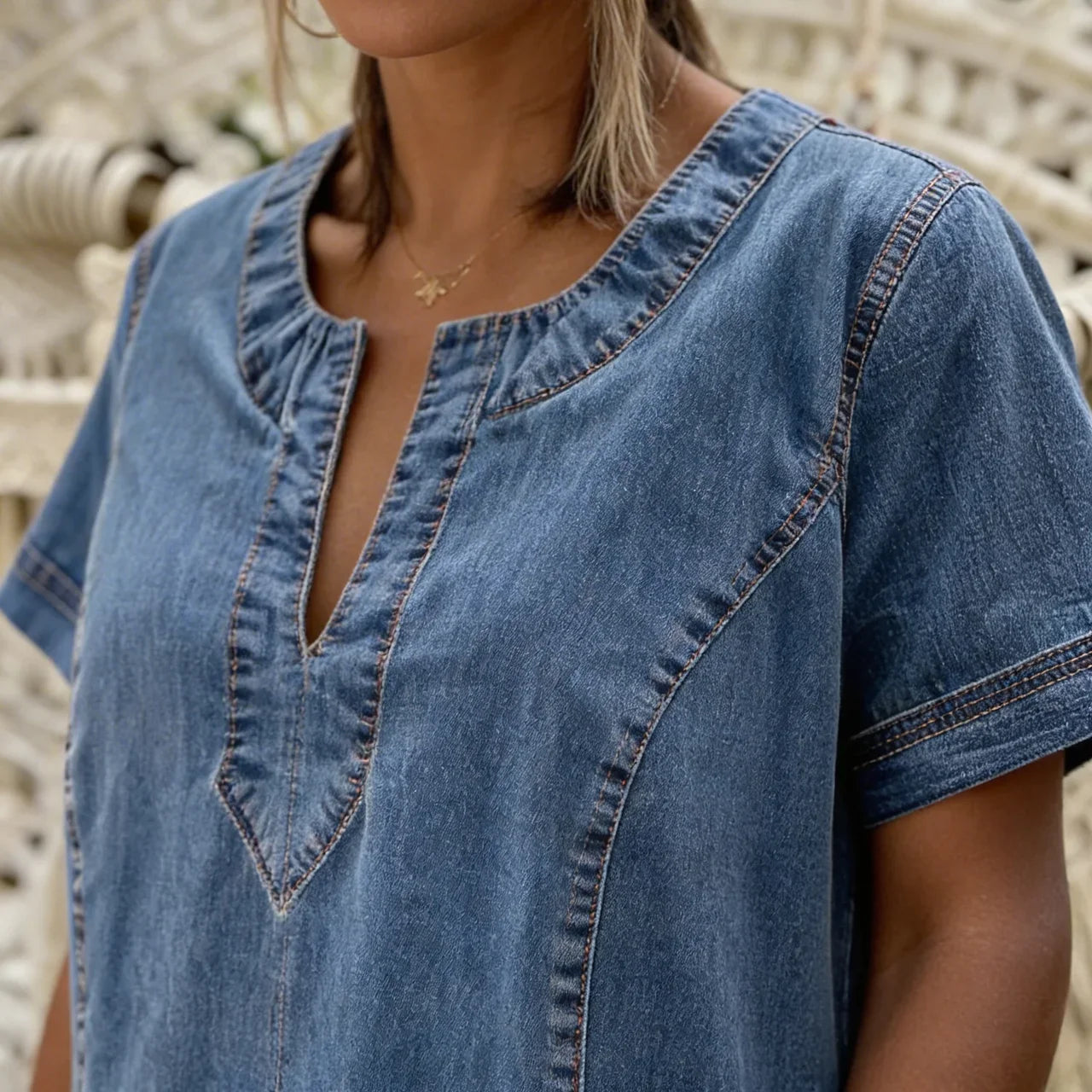 Camilla | Stijlvolle Comfort Denim Jurk